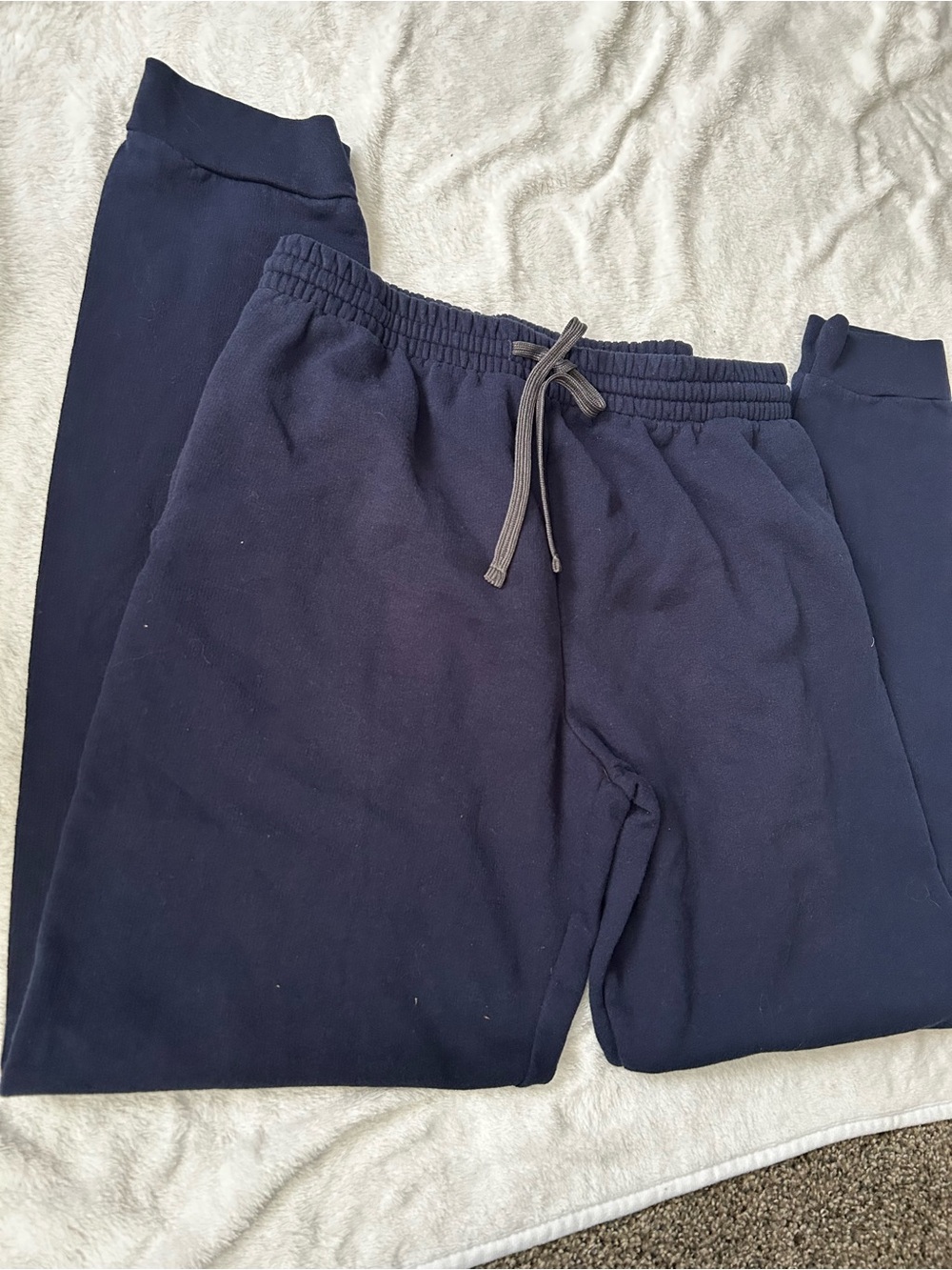 Jerzees Navy Blue Elastic Waist Sweatpants with Drawstring